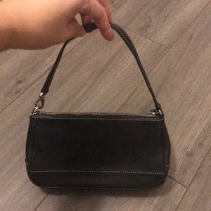 small black leather purse